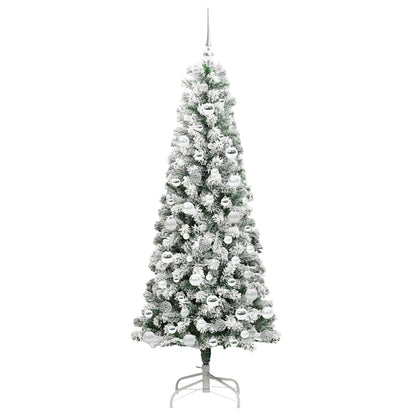 Artificial Hinged Christmas Tree Green and White 180 cm