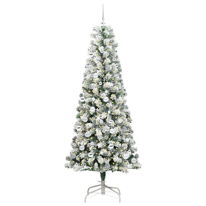 Artificial Hinged Christmas Tree Green and White 210 cm