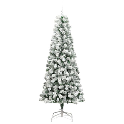 Artificial Hinged Christmas Tree Green and White 210 cm