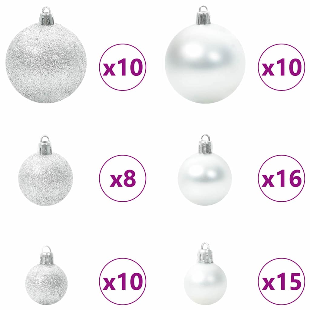 Artificial Hinged Christmas Tree Green and White 210 cm