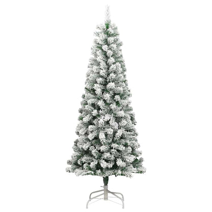 Artificial Hinged Christmas Tree Green and White 210 cm