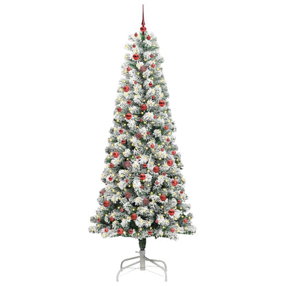 Artificial Hinged Christmas Tree Green and White 240 cm