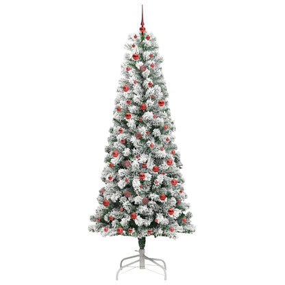 Artificial Hinged Christmas Tree Green and White 240 cm
