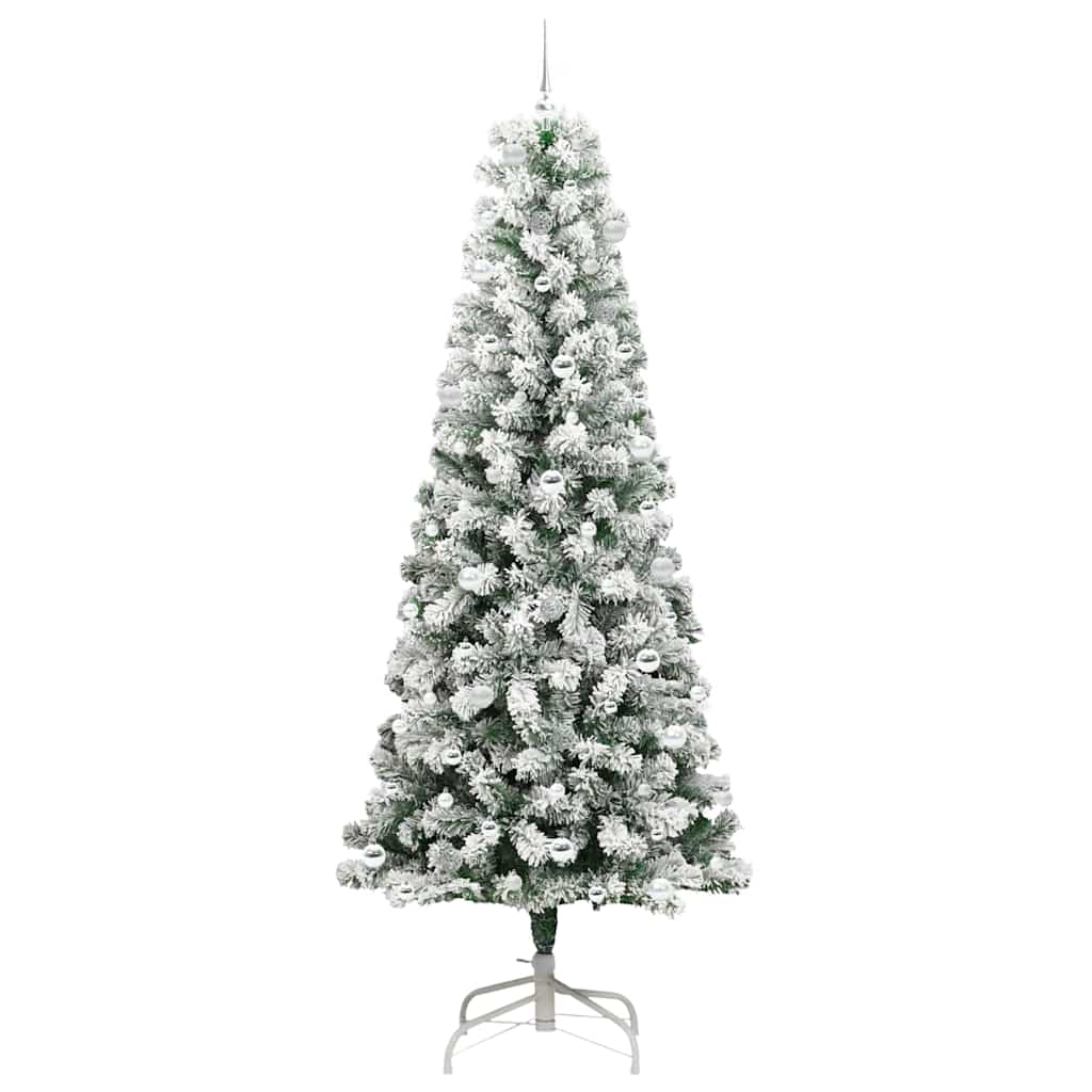 Artificial Hinged Christmas Tree Green and White 240 cm