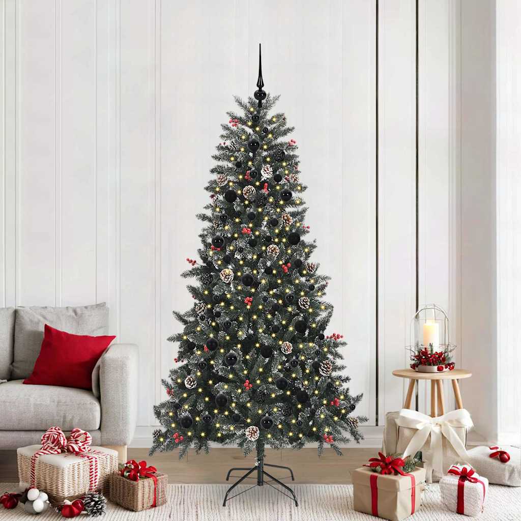 Artificial Christmas Tree with 300 LEDs with Stand Green 210 cm