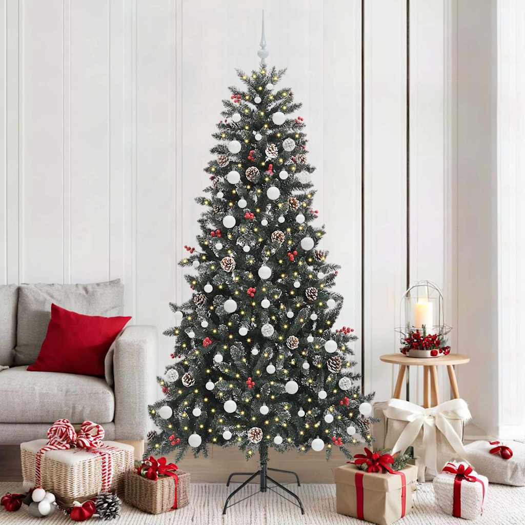 Artificial Christmas Tree with 300 LEDs with Stand Green 210 cm