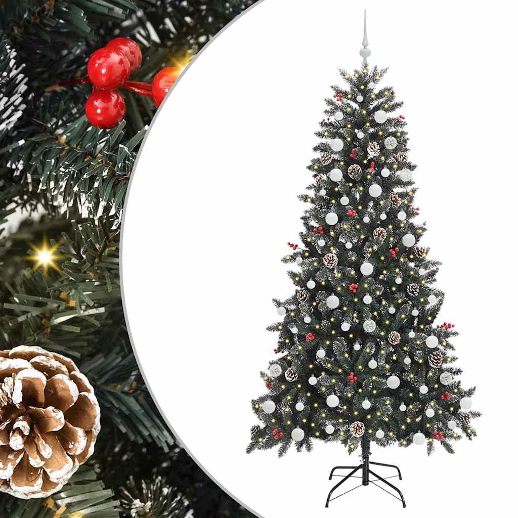 Artificial Christmas Tree with 300 LEDs with Stand Green 210 cm