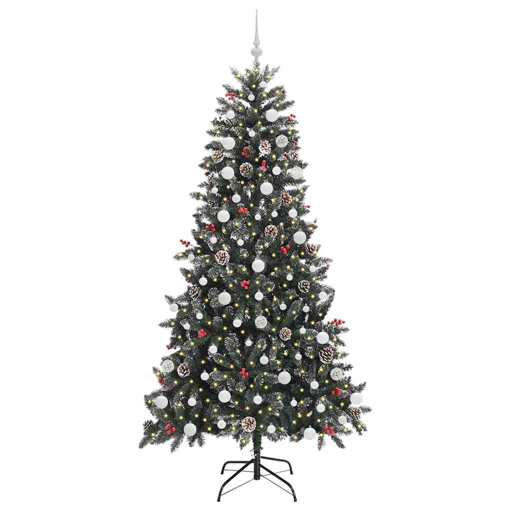 Artificial Christmas Tree with 300 LEDs with Stand Green 210 cm