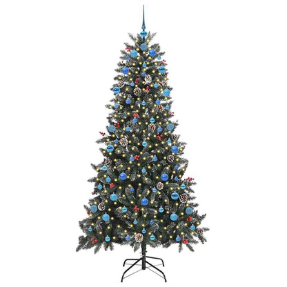 Artificial Christmas Tree with 300 LEDs with Stand Green 210 cm