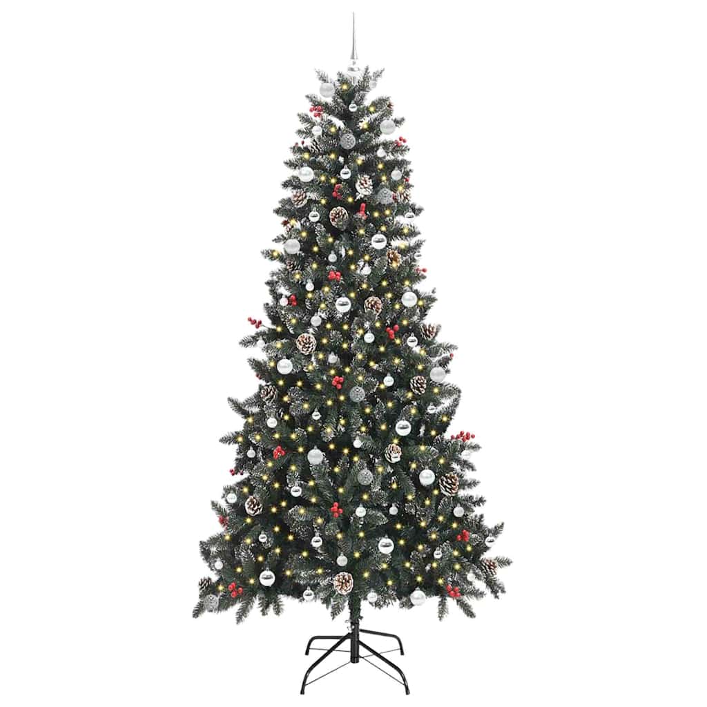 Artificial Christmas Tree with 300 LEDs with Stand Green 240 cm