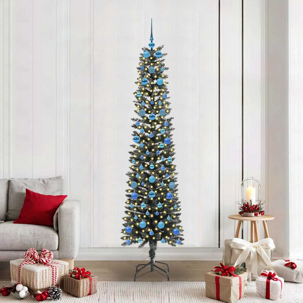 Artificial Christmas Tree with 300 LEDs with Stand Green 210 cm
