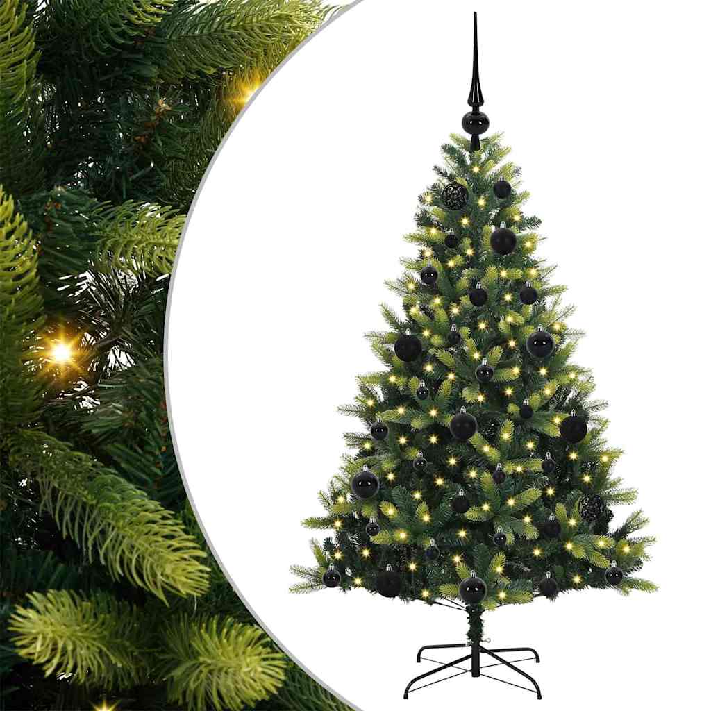Artificial Hinged Christmas Tree 150 LEDs Green 120 cm
