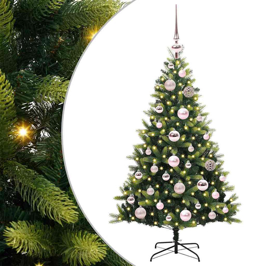 Artificial Hinged Christmas Tree 150 LEDs Green 120 cm