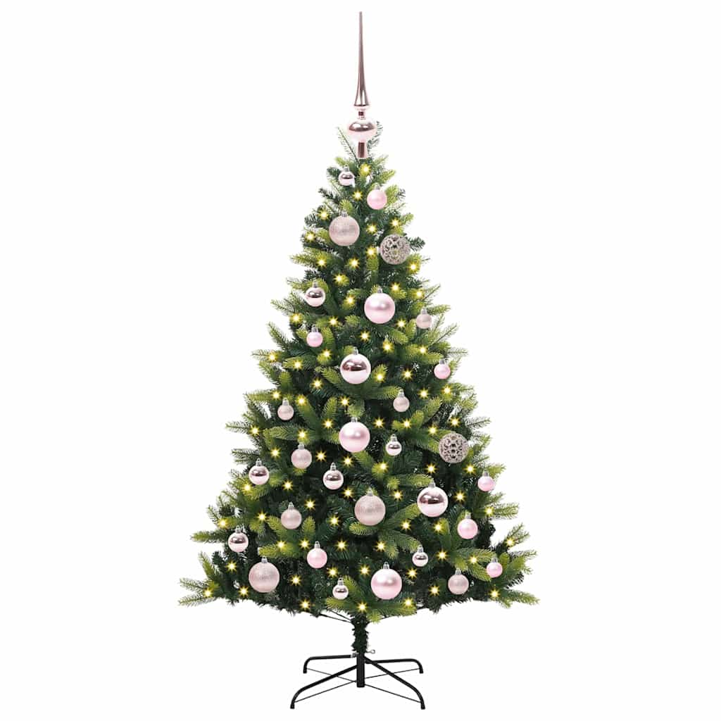 Artificial Hinged Christmas Tree 150 LEDs Green 120 cm