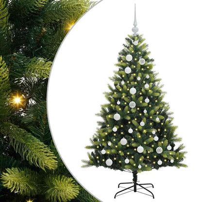 Artificial Hinged Christmas Tree 150 LEDs Green 120 cm