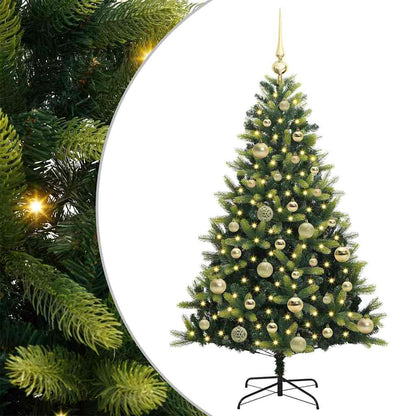 Artificial Hinged Christmas Tree 150 LEDs Green 120 cm