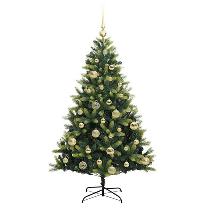 Artificial Hinged Christmas Tree 150 LEDs Green 120 cm
