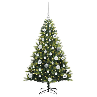 Artificial Hinged Christmas Tree 150 LEDs Green 120 cm