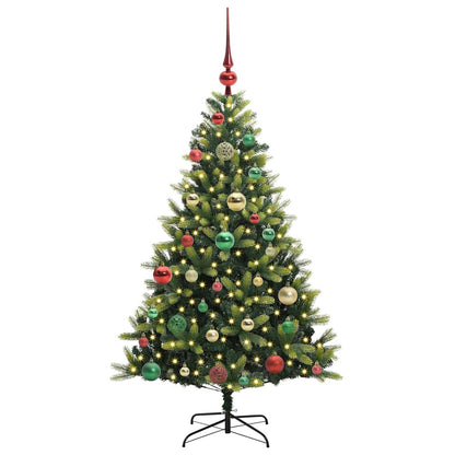 Artificial Hinged Christmas Tree 150 LEDs Green 120 cm