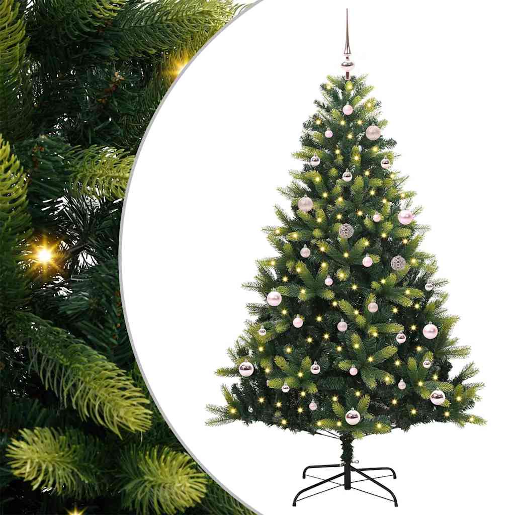 Artificial Hinged Christmas Tree 150 LEDs Green 150 cm