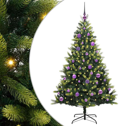 Artificial Hinged Christmas Tree 150 LEDs Green 150 cm