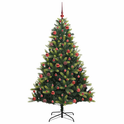 Artificial Hinged Christmas Tree 300 LEDs Green 180 cm