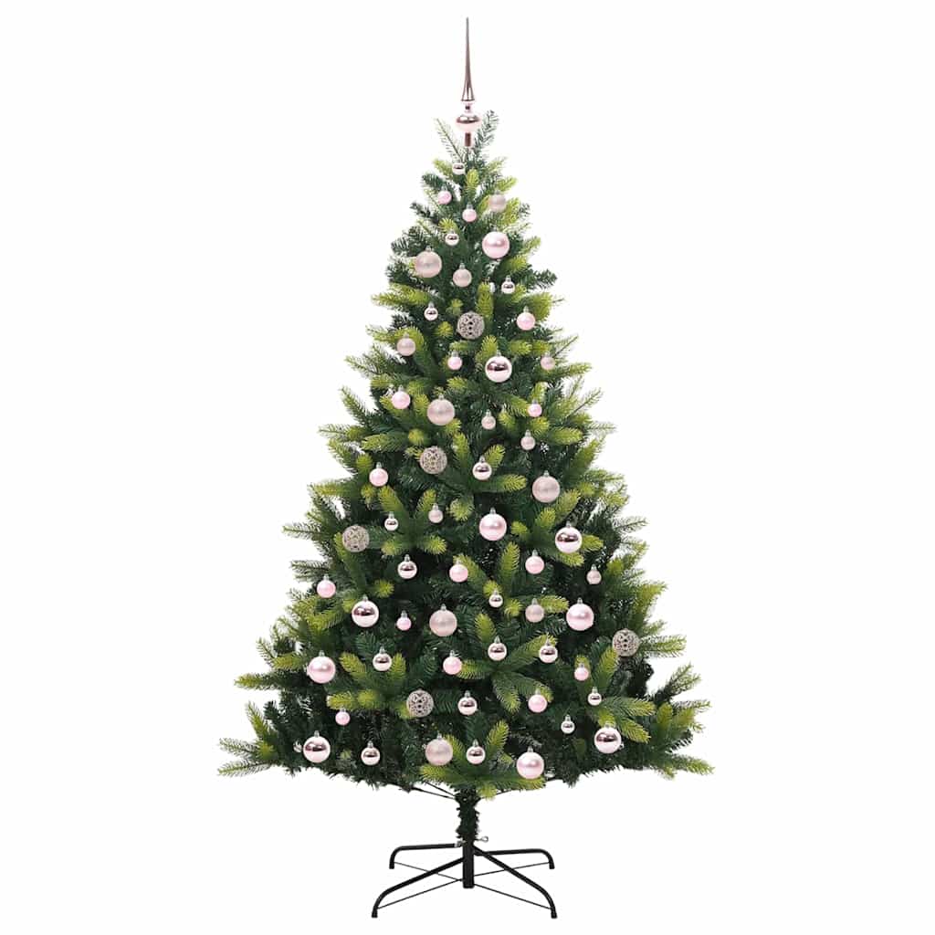 Artificial Hinged Christmas Tree 300 LEDs Green 180 cm