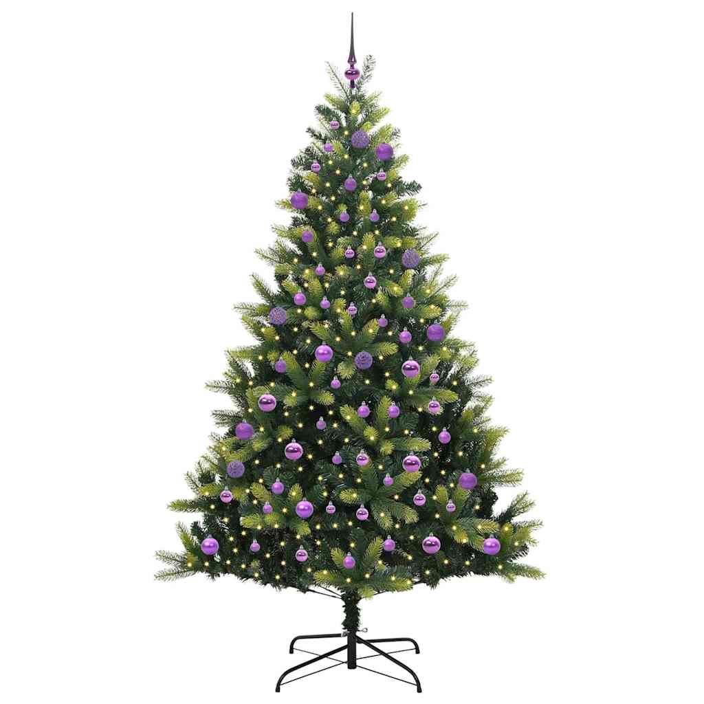 Artificial Hinged Christmas Tree 300 LEDs Green 180 cm
