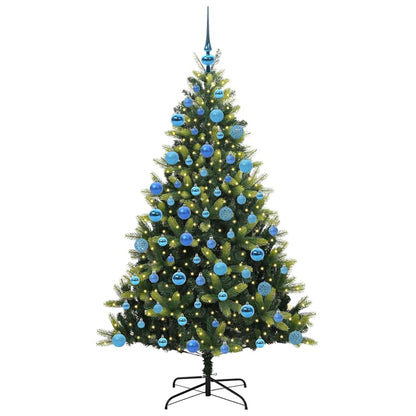 Artificial Hinged Christmas Tree 300 LEDs Green 180 cm