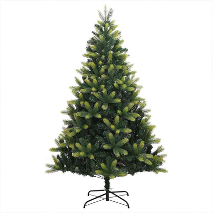 Artificial Hinged Christmas Tree 300 LEDs Green 210 cm
