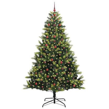 Artificial Hinged Christmas Tree 300 LEDs Green 240 cm