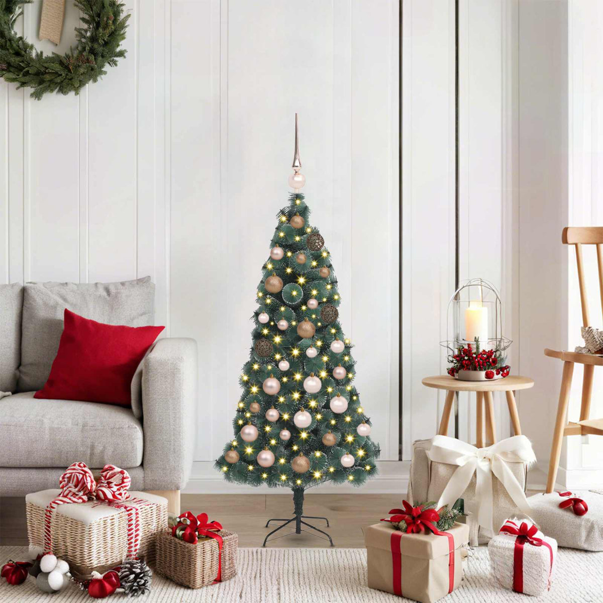Artificial Pre-lit Christmas Tree with Ball Set Green 120 cm
