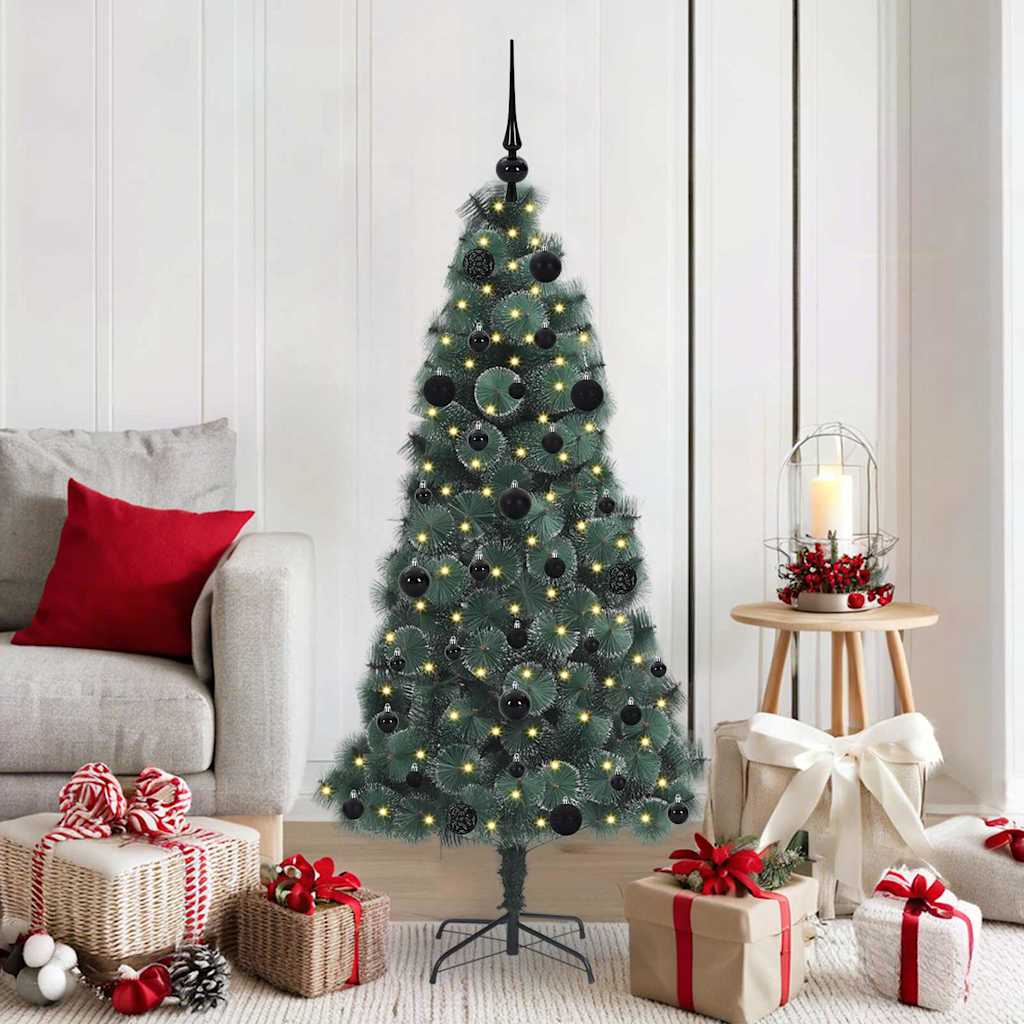 Artificial Pre-lit Christmas Tree with Ball Set Green 150 cm