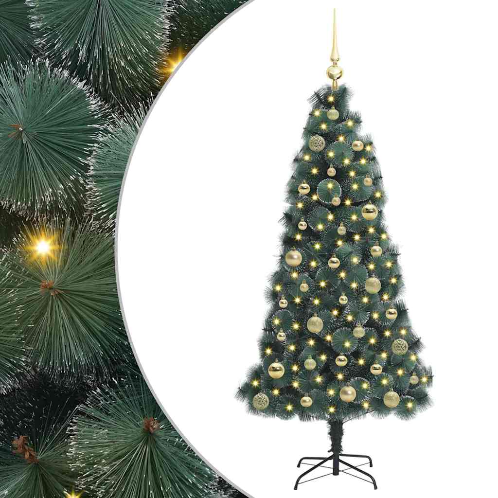 Artificial Pre-lit Christmas Tree with Ball Set Green 150 cm