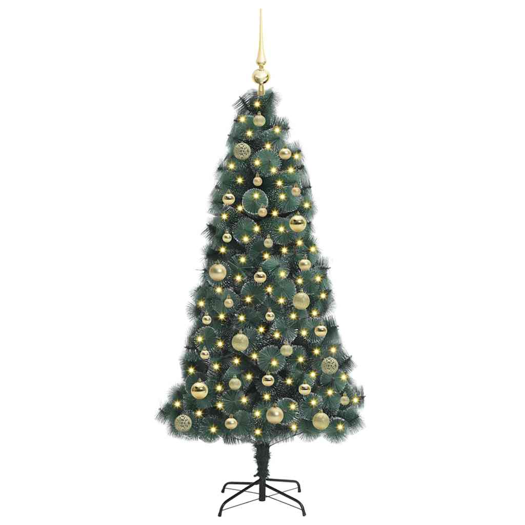 Artificial Pre-lit Christmas Tree with Ball Set Green 150 cm
