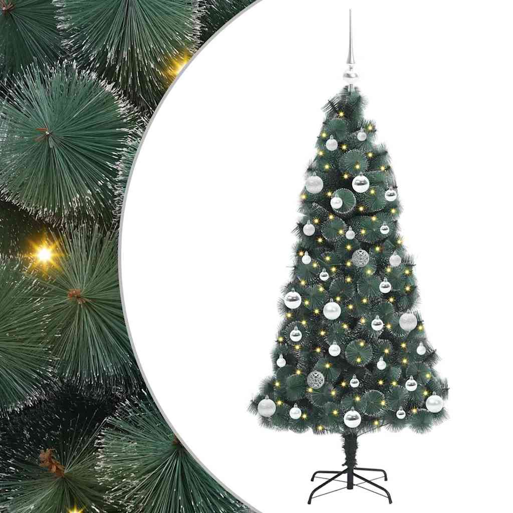 Artificial Pre-lit Christmas Tree with Ball Set Green 150 cm