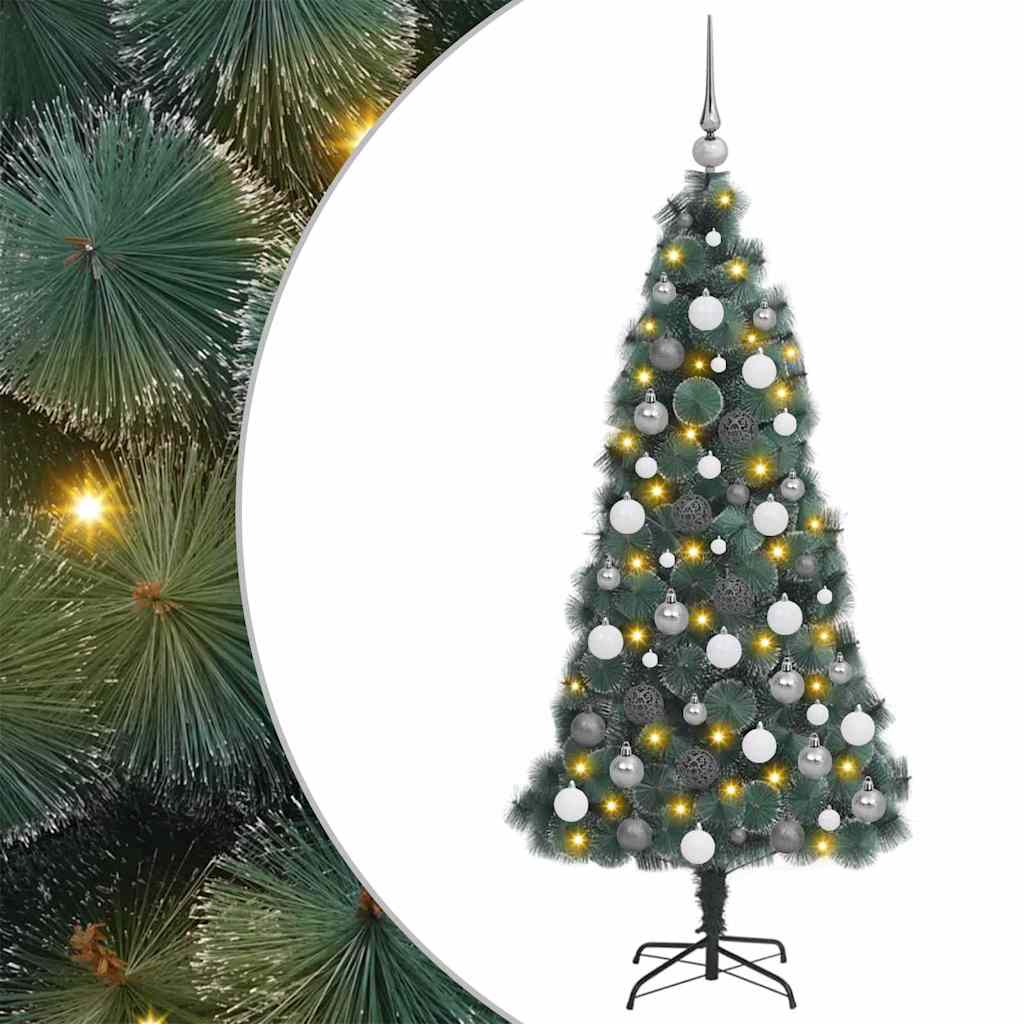 Artificial Pre-lit Christmas Tree with Ball Set Green 210 cm