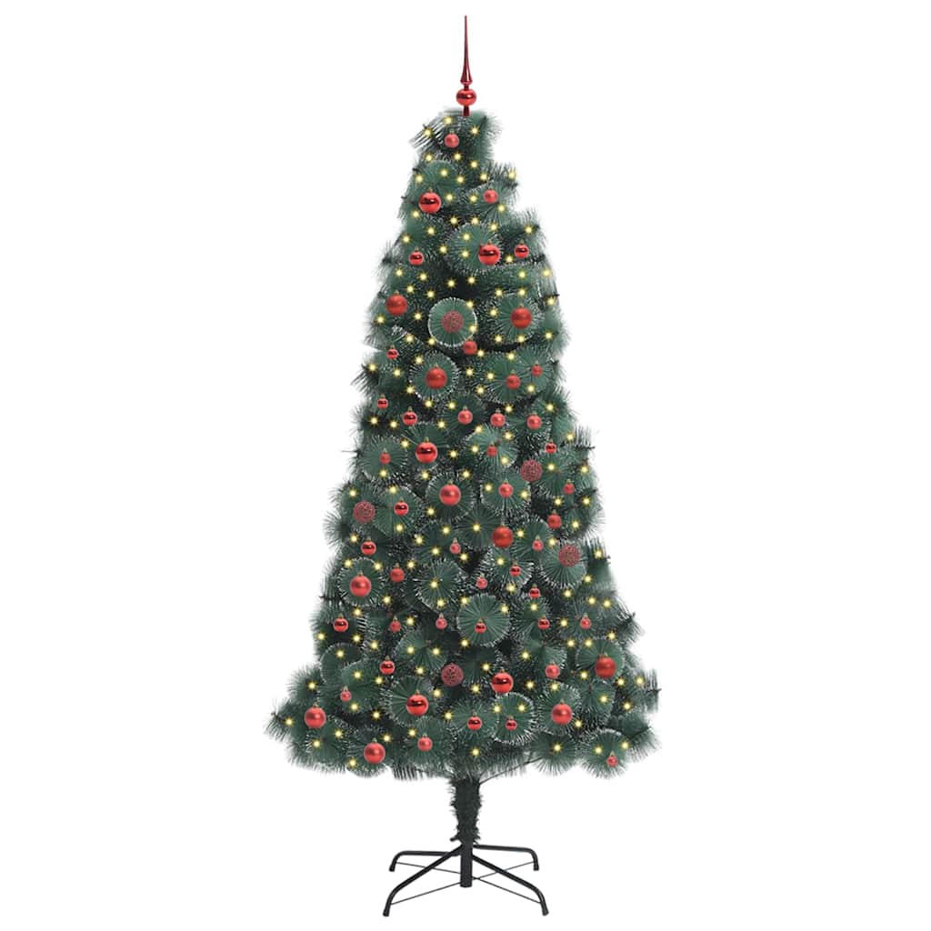 Artificial Pre-lit Christmas Tree with Ball Set Green 210 cm