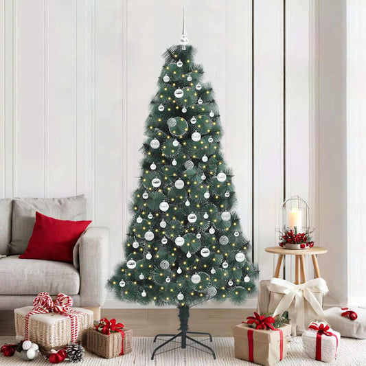 Artificial Pre-lit Christmas Tree with Ball Set Green 210 cm