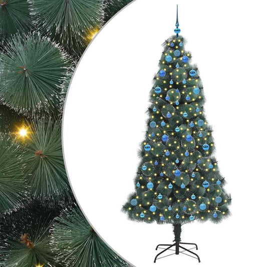 Artificial Pre-lit Christmas Tree with Ball Set Green 210 cm