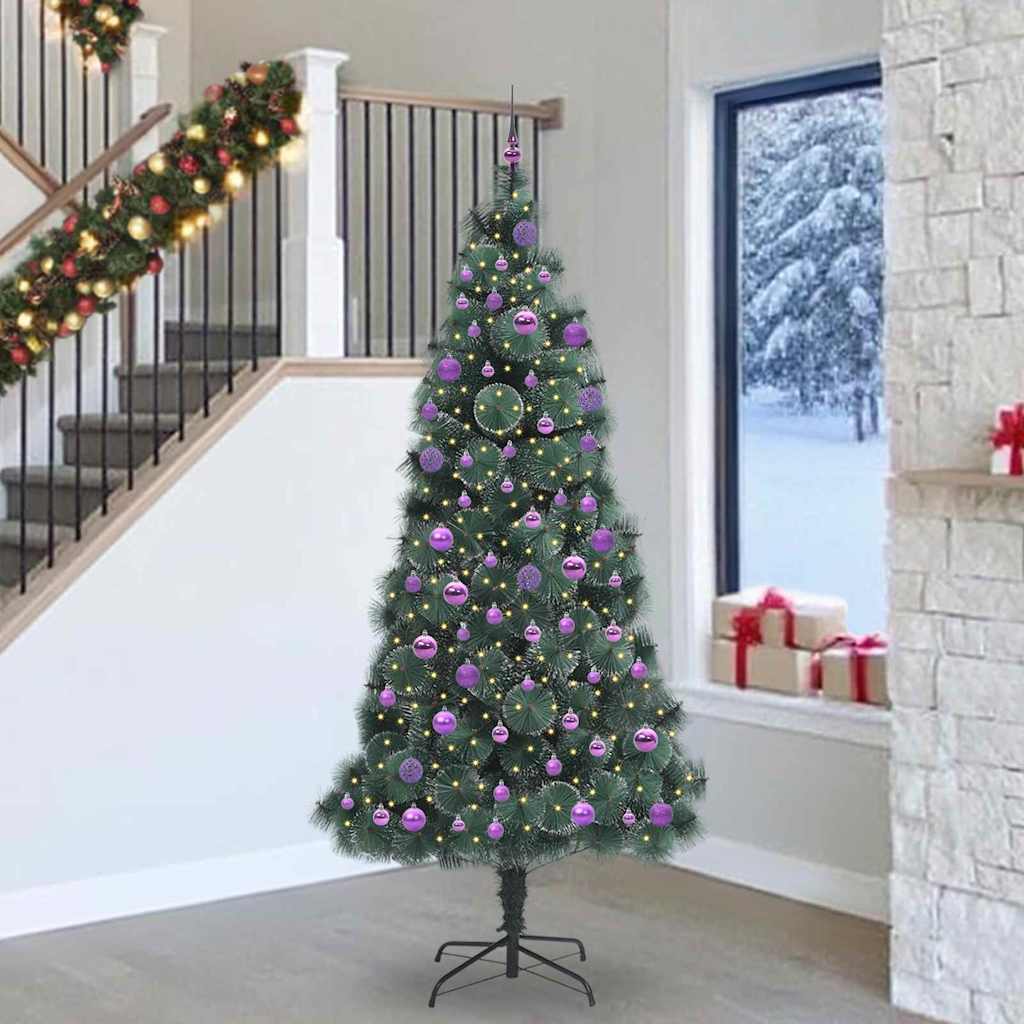 Artificial Pre-lit Christmas Tree with Ball Set Green 240 cm