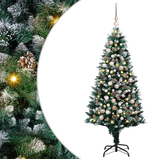 Artificial Christmas Tree Green 70.9" PVC and Steel and Plastic