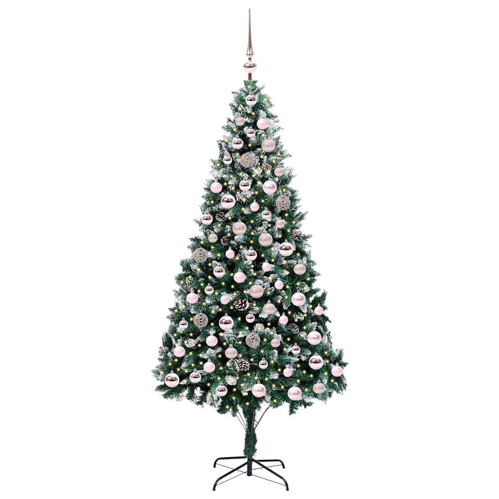 Artificial Christmas Tree with 300 LEDs with Stand Green 210 cm