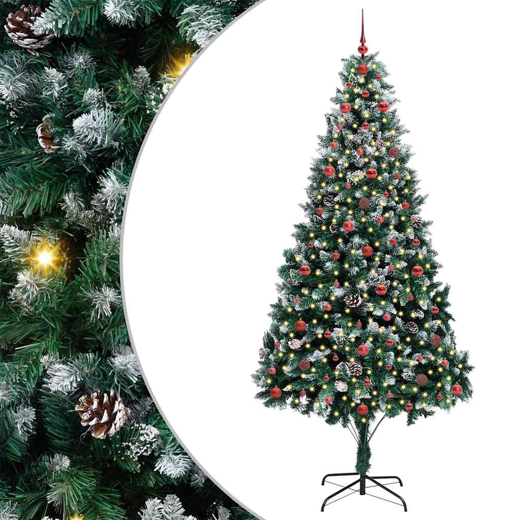 Artificial Christmas Tree with 300 LEDs with Stand Green 240 cm