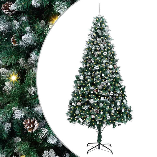 Artificial Christmas Tree with 300 LEDs with Stand Green 240 cm