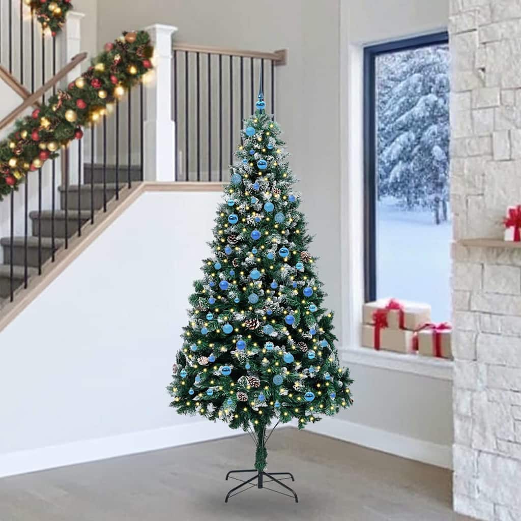 Artificial Christmas Tree with 300 LEDs with Stand Green 240 cm