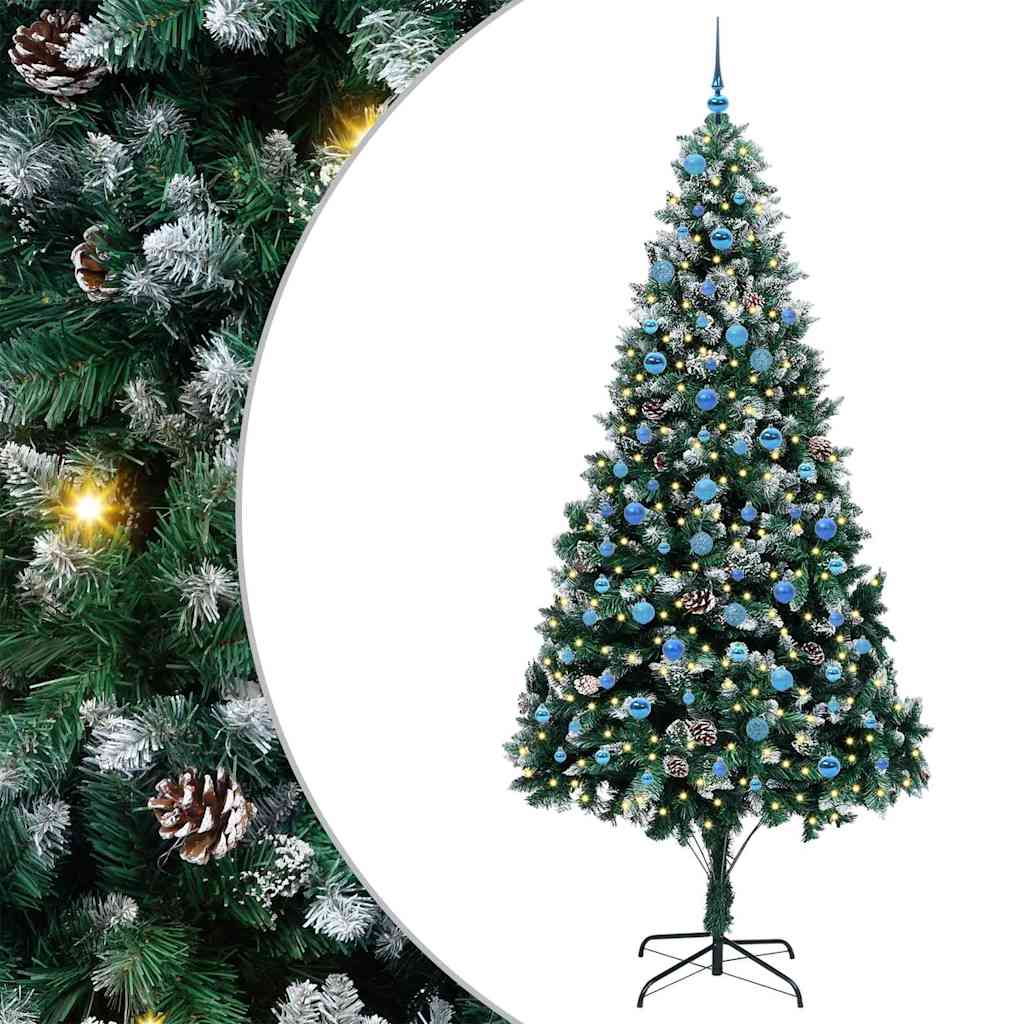 Artificial Christmas Tree with 300 LEDs with Stand Green 240 cm