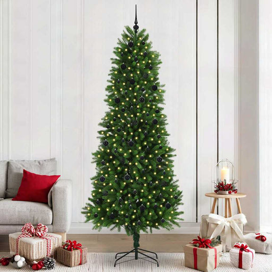 Christmas Tree with LED Light Green 240 cm PE