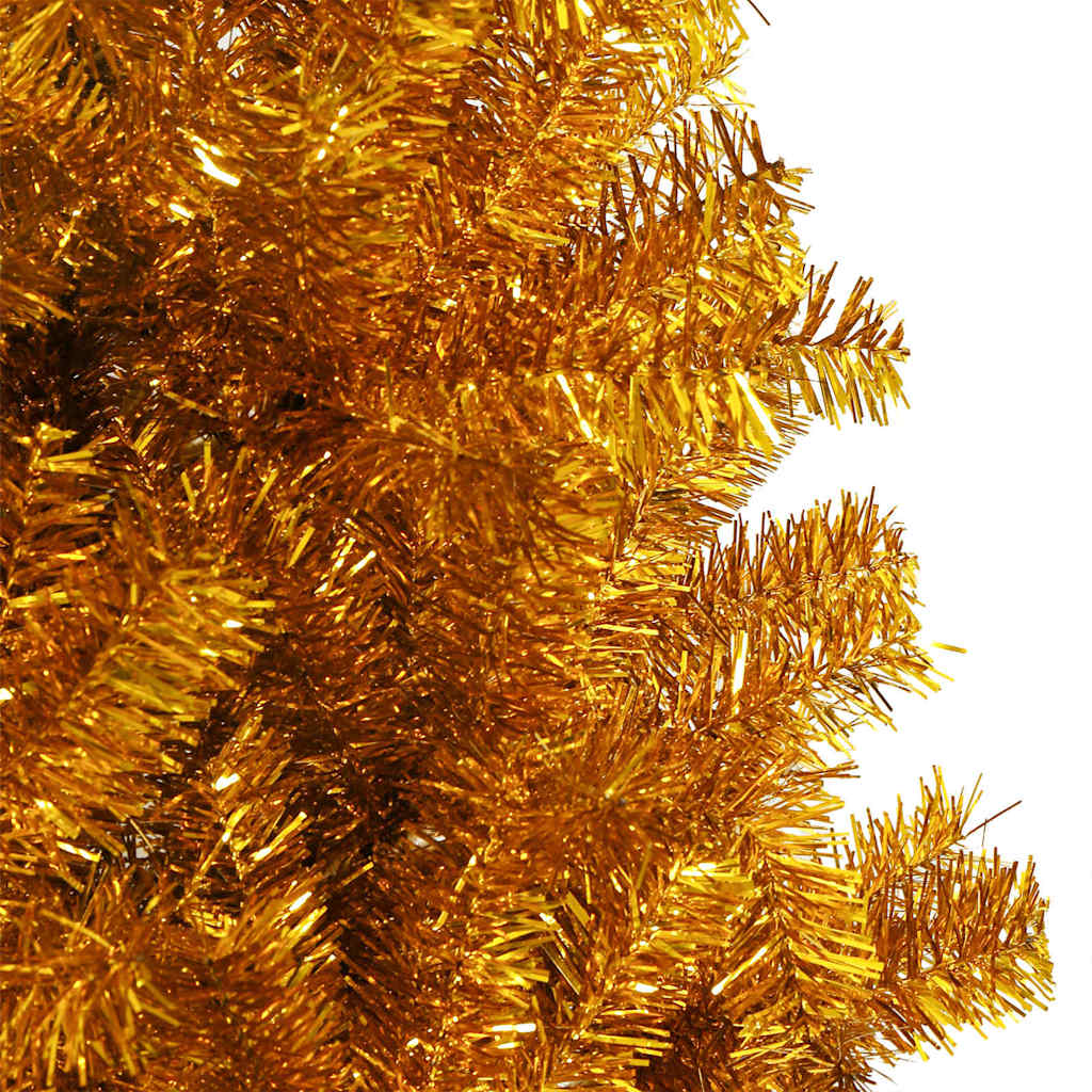 Christmas Tree with LED Light Gold 210 cm PET and Steel