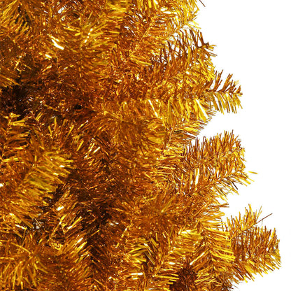 Christmas Tree with LED Light Gold 210 cm PET and Steel